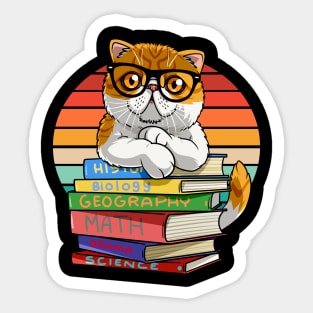 Exotic Shorthair Cat Back To School Teacher's Pet Sticker